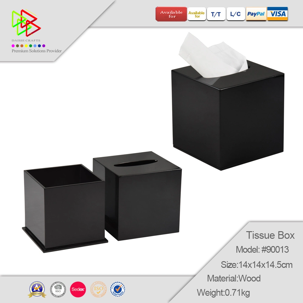 Dongguan Outlet Classic Black Custom Color Wooden Tissue Box