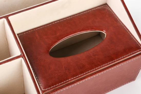 PU 티슈 상자 직사각형 종이 타월 홀더 책상 냅킨 보관 상자